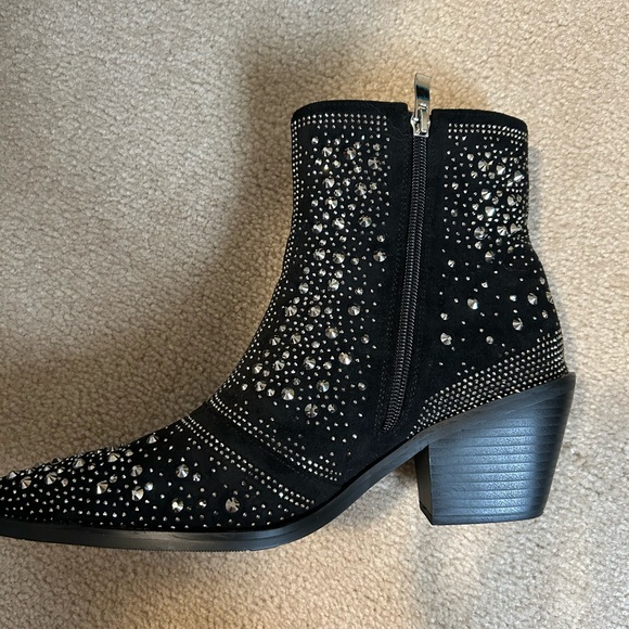 Black rhinestone ankle boots - Picture 8 of 8